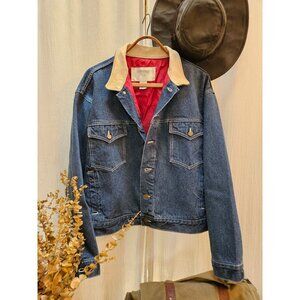 Longhorn by Levis True Vintage Denim Western Trucker Jacket Mens L Rockabilly